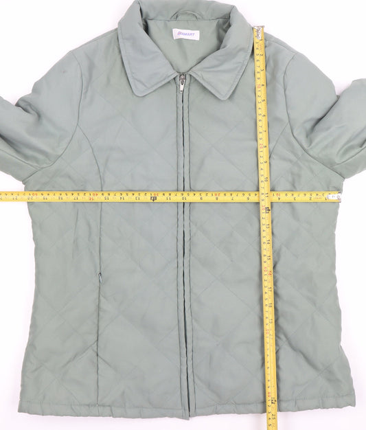 Damart Women Green Quilted Mid-Length Jacket Size 12