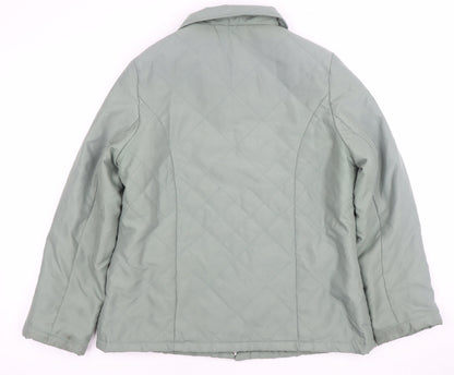 Womens UK Size 12 Damart Green Quilted Coat