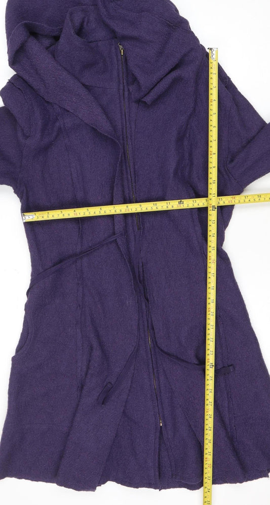 Joe Browns Women's Purple Wool Blend Hooded Jacket Size 14