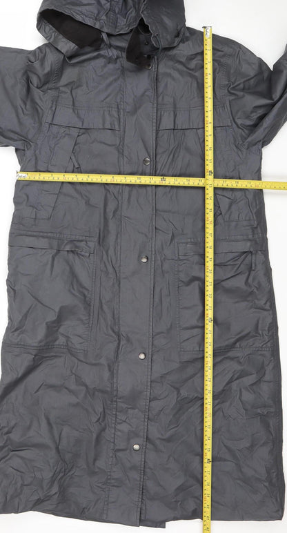 Four Seasons Women's Grey Hooded Waterproof Long Rain Coat Size S