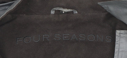 Four Seasons Women's Grey Hooded Waterproof Long Rain Coat Size S