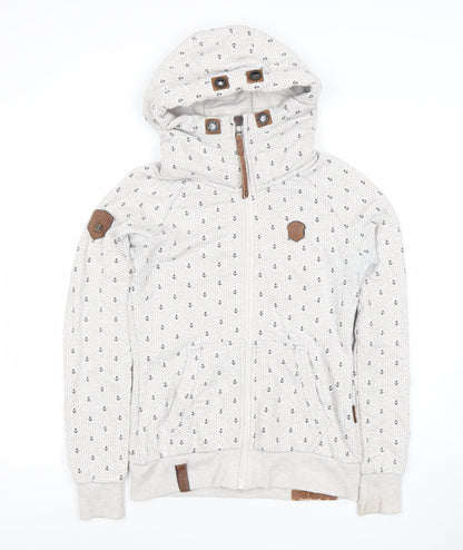 Mens UK Size S Naketano Beige Full Zip Hoodie