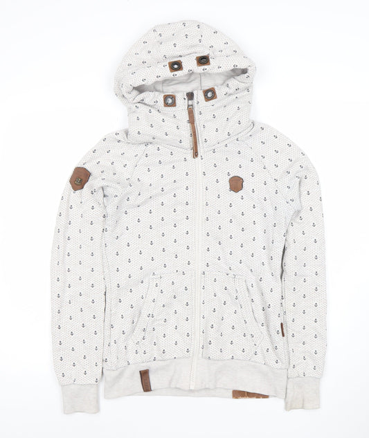 Mens UK Size S Naketano Beige Full Zip Hoodie