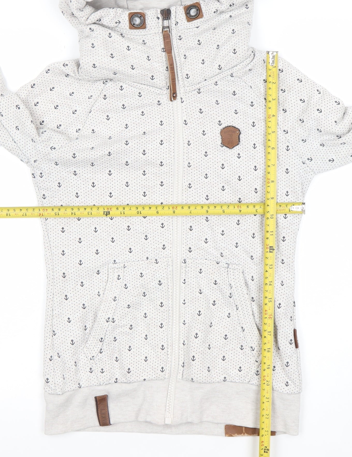 Mens UK Size S Naketano Beige Full Zip Hoodie
