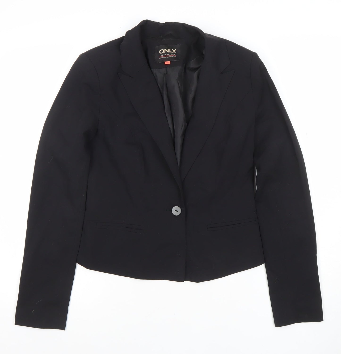 ONLY Essentials Women's Black Single-Breasted Blazer Size 8