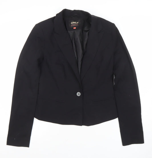 ONLY Essentials Women's Black Single-Breasted Blazer Size 8