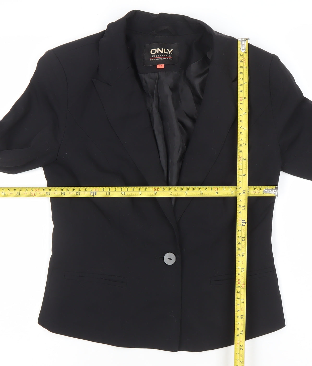 ONLY Essentials Women's Black Single-Breasted Blazer Size 8