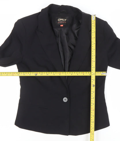 ONLY Essentials Women's Black Single-Breasted Blazer Size 8