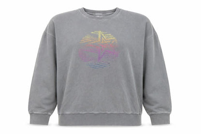 Womens UK Size L Fush Grey Pullover Sweatshirt