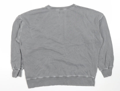 Womens UK Size L Fush Grey Pullover Sweatshirt