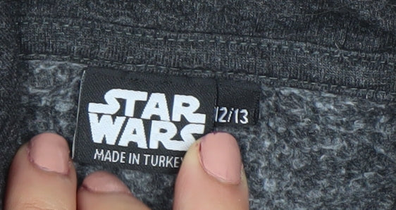 Boys UK Size 12-13 Years Star Wars Grey Pullover Hoodie