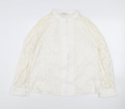 Womens UK Size 14 Gallery Ivory Tunic Blouse
