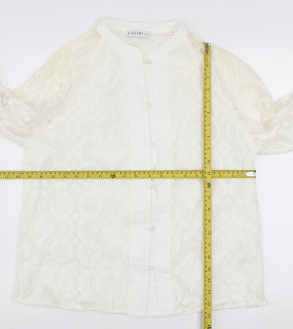 Womens UK Size 14 Gallery Ivory Tunic Blouse