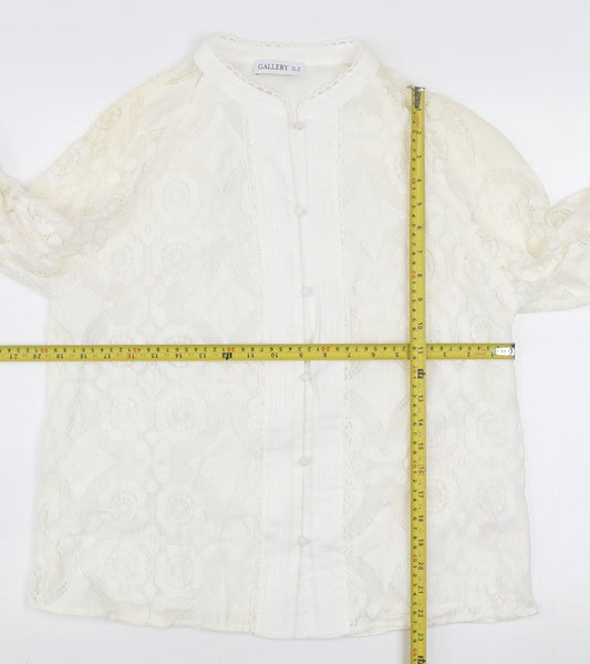 Womens UK Size 14 Gallery Ivory Tunic Blouse