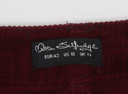 Womens UK Size 14 Miss Selfridge Straight & Pencil Corduroy Skirt