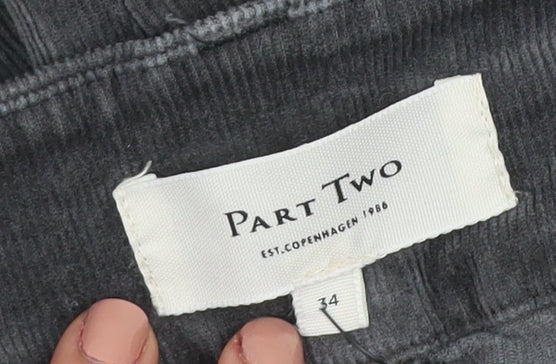 Womens UK Size 8 Part Two Regular Fit Chino Grey Trousers