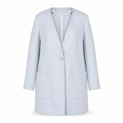 Womens UK Size 12 Zara Basic Regular Blue Blazer
