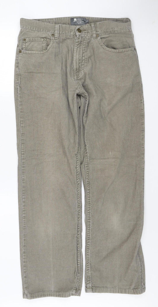 TU Men’s Beige Corduroy Chino Trousers 32R Cotton Casual Pants