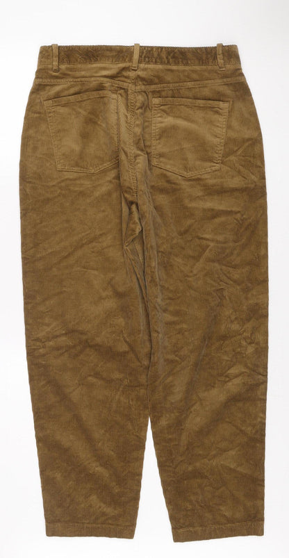 Marks and Spencer Men's Brown Corduroy Regular Fit Chino Trousers Size 14