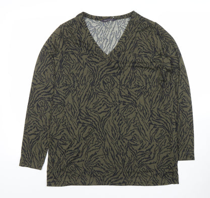 Womens UK Size 10 Marks and Spencer Green Jersey T-Shirt