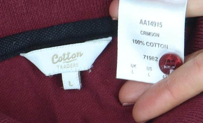 Mens UK Size L Cotton Traders 100% Cotton Polo Shirt