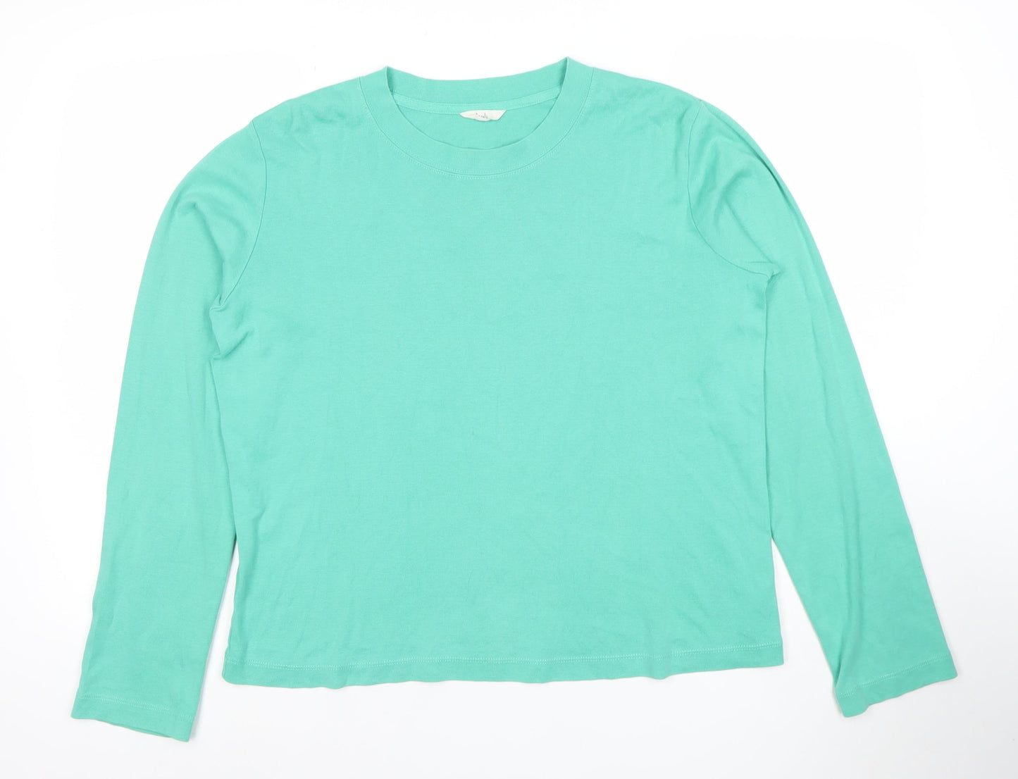 Hush Womens Green Long Sleeve Crew Neck Cotton T-Shirt M