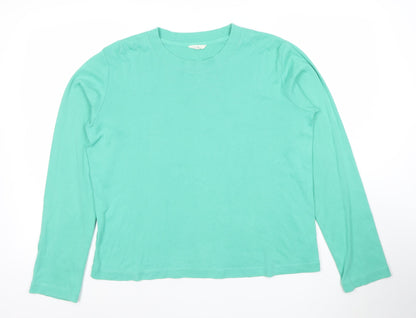 Hush Womens Green Long Sleeve Crew Neck Cotton T-Shirt M