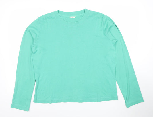 Hush Womens Green Long Sleeve Crew Neck Cotton T-Shirt M