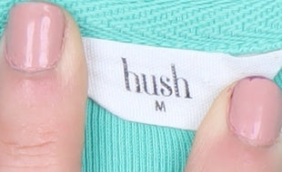 Hush Womens Green Long Sleeve Crew Neck Cotton T-Shirt M