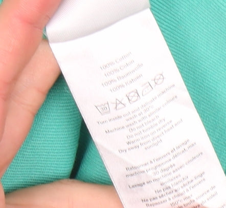 Hush Womens Green Long Sleeve Crew Neck Cotton T-Shirt M