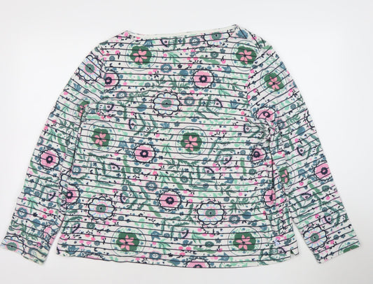 Joules Women’s Multicoloured Floral Long Sleeve Cotton Top UK 16