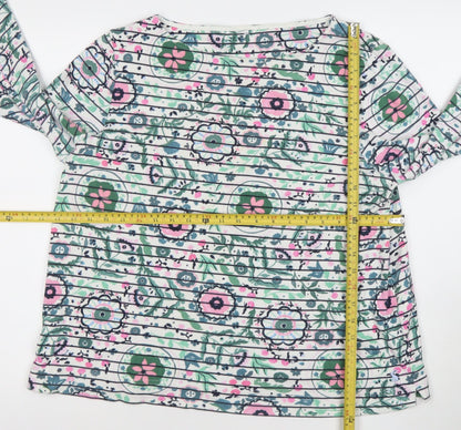 Joules Women’s Multicoloured Floral Long Sleeve Cotton Top UK 16