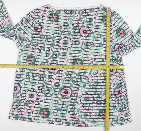Joules Women’s Multicoloured Floral Long Sleeve Cotton Top UK 16