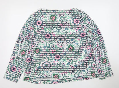 Joules Women’s Multicoloured Floral Long Sleeve Cotton Top UK 16
