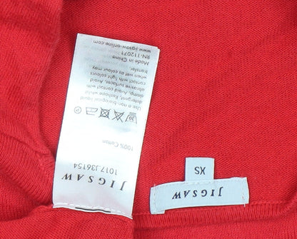 Womens UK Size XS Jigsaw Red Basic Blouse