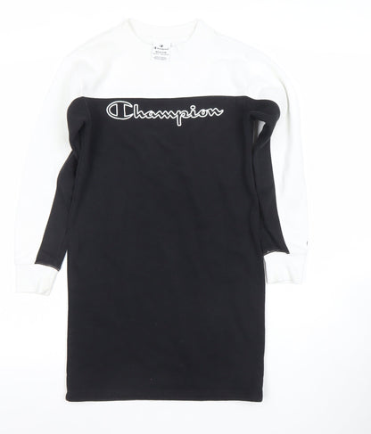 Champion Girls Black & White Logo T-Shirt Dress 9-10 Years