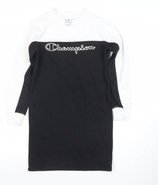 Champion Girls Black & White Logo T-Shirt Dress 9-10 Years