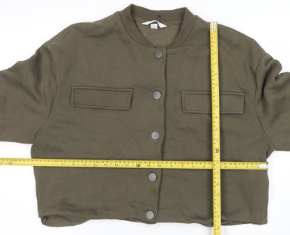Womens UK Size M H&M Green Cardigan Sweatshirt