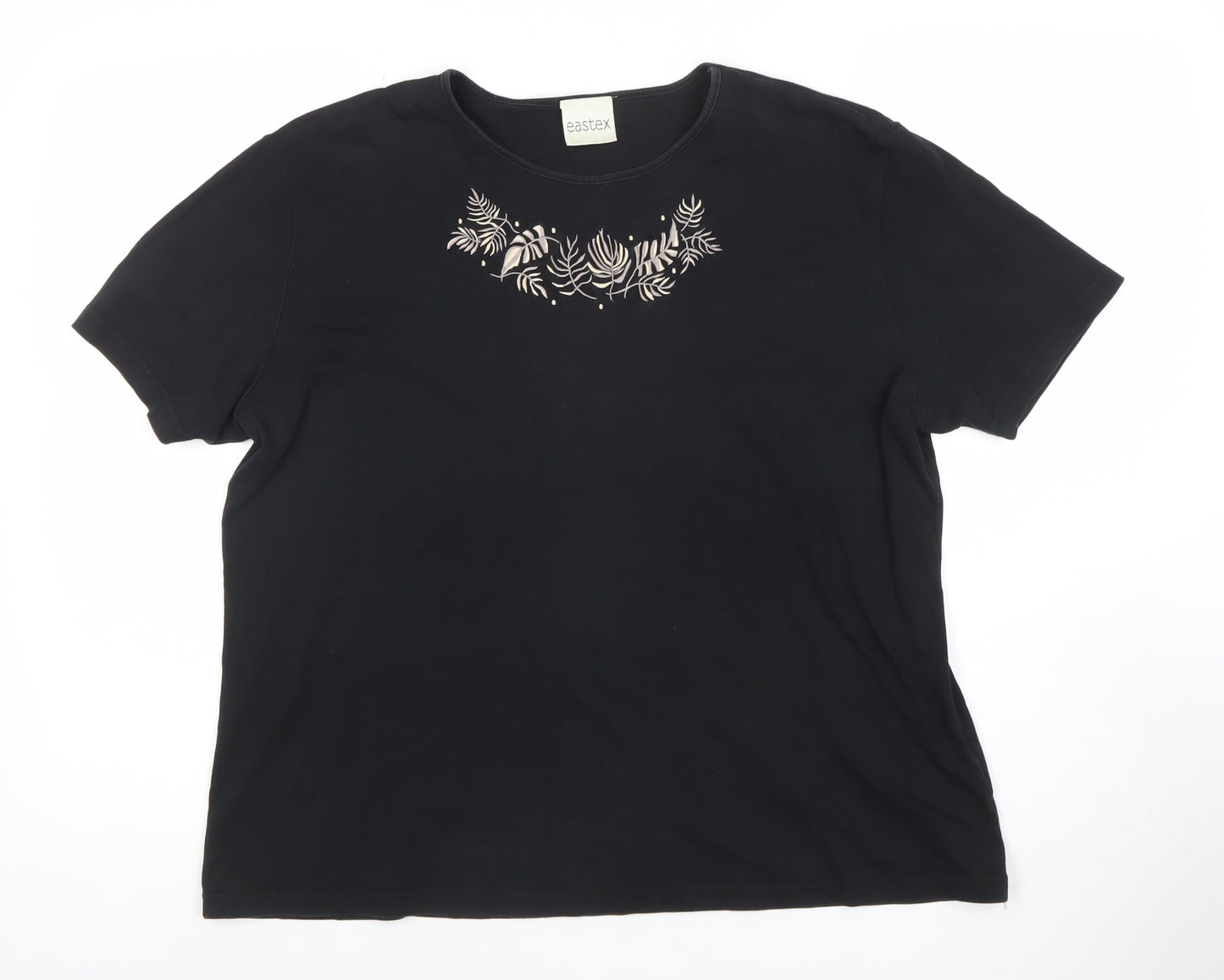 Womens UK Size L Eastex Black Basic T-Shirt