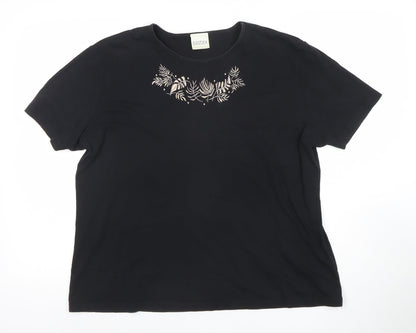 Womens UK Size L Eastex Black Basic T-Shirt
