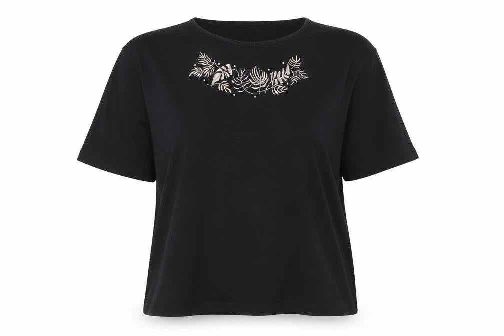 Womens UK Size L Eastex Black Basic T-Shirt
