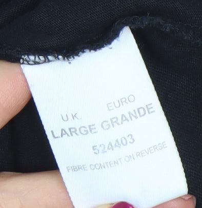 Womens UK Size L Eastex Black Basic T-Shirt