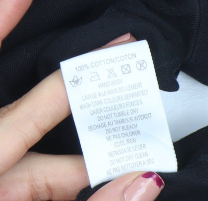 Womens UK Size L Eastex Black Basic T-Shirt