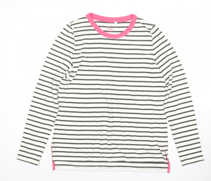 Boden Women’s Black & White Stripe Long Sleeve T-Shirt UK 12