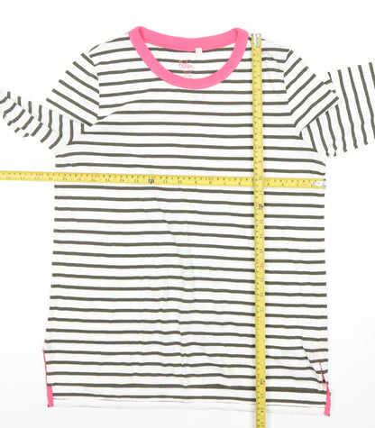 Boden Women’s Black & White Stripe Long Sleeve T-Shirt UK 12