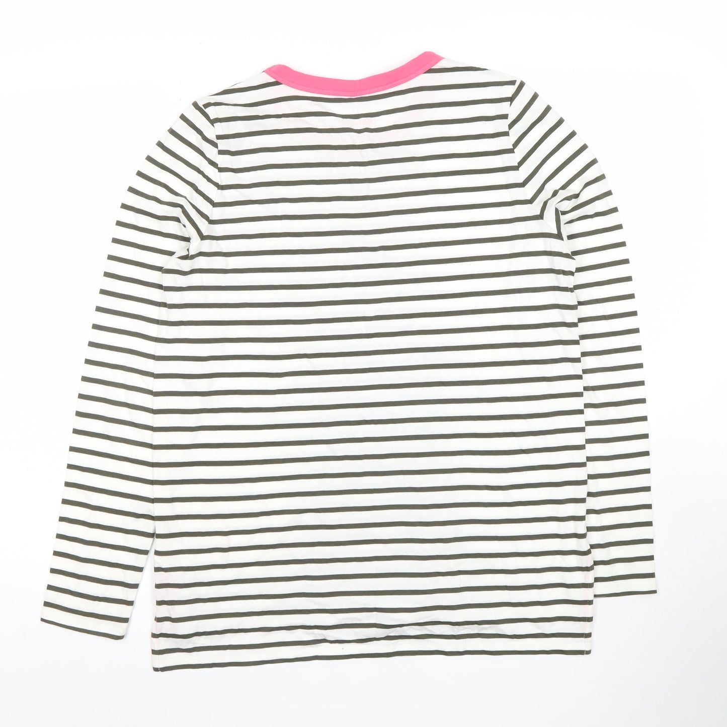 Boden Women’s Black & White Stripe Long Sleeve T-Shirt UK 12