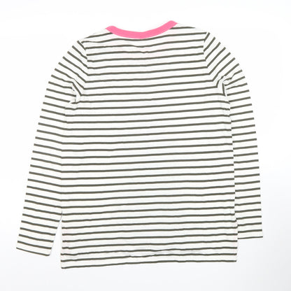 Boden Women’s Black & White Stripe Long Sleeve T-Shirt UK 12