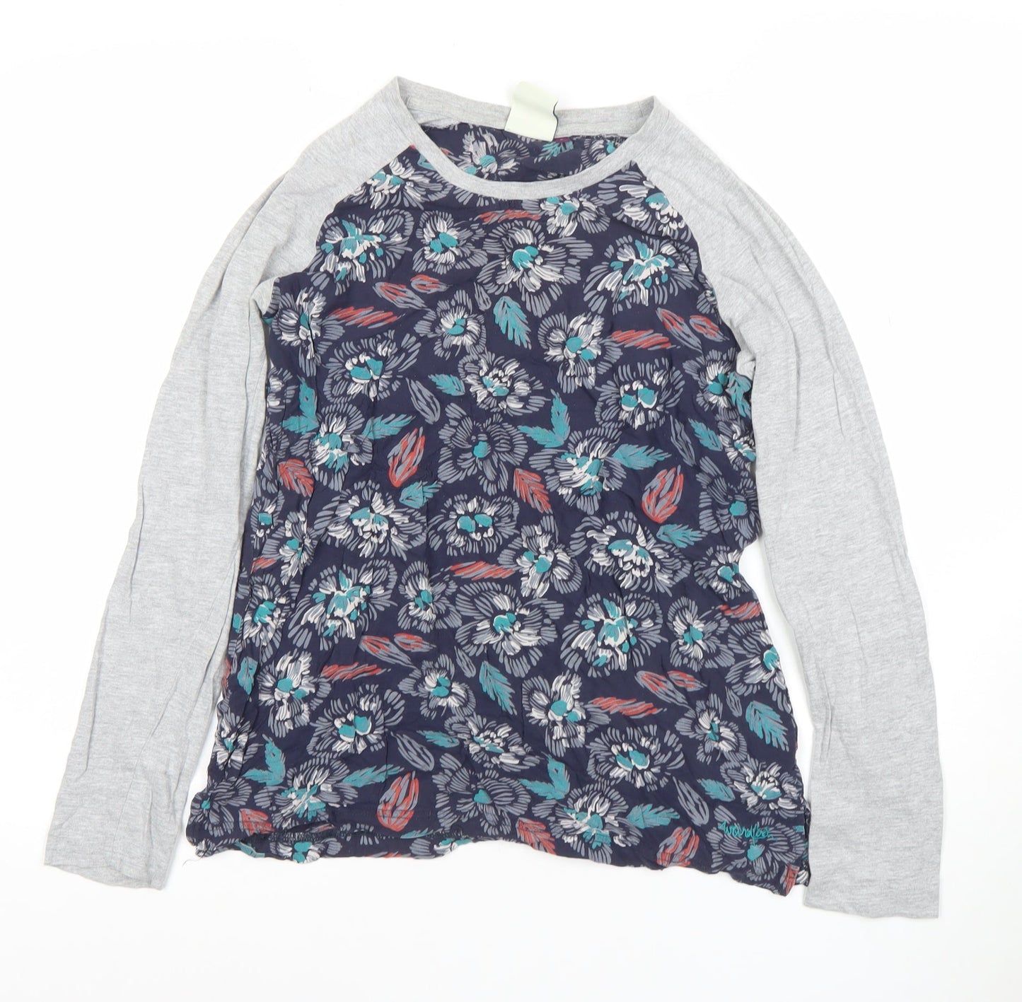 Womens UK Size 8 Weird Fish Blue Basic T-Shirt