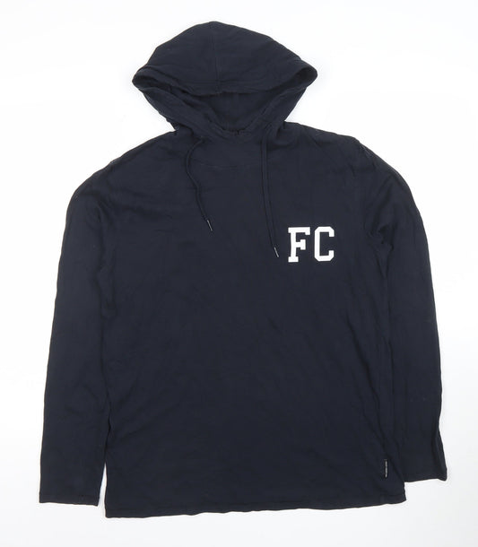 Mens UK Size L French Connection Black Pullover Hoodie
