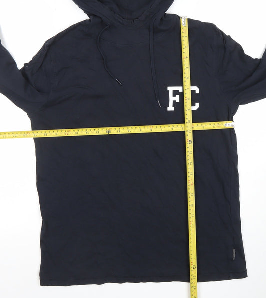 Mens UK Size L French Connection Black Pullover Hoodie